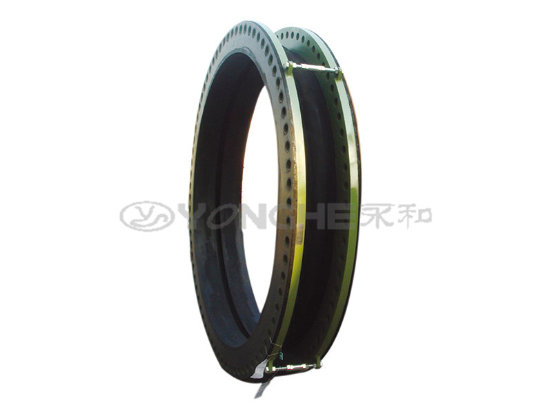DN2000 red plant rubber expansion joint along the river